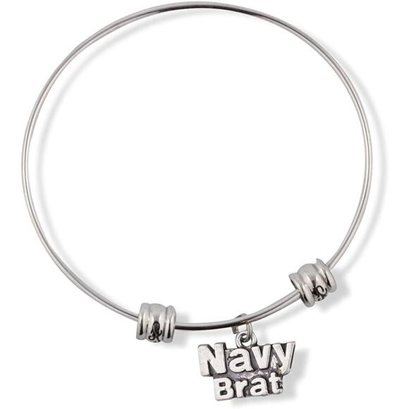 Navy Brat Fancy Charm Bangle Bracelet - Picture 1 of 4